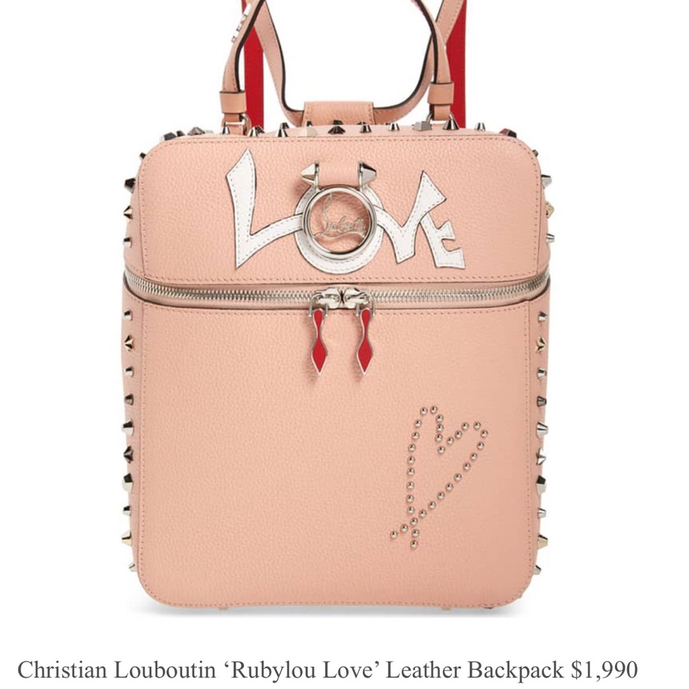 Christian Louboutin Pink Rubylou Love Leather Backpack